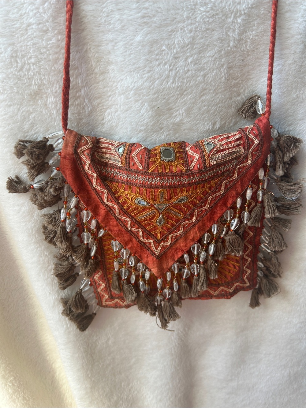 Vintage style Indian tribal bag. Theli envelope clutch bag